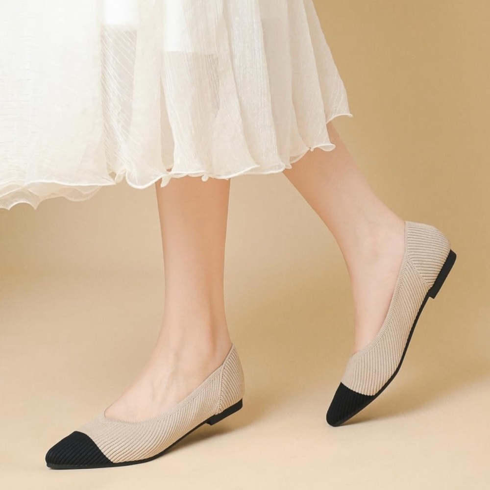 Chic Beige and Black Women's Loafers